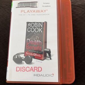 Playaway Audiobook Ex Library Death Benefit By Robin  Cook
